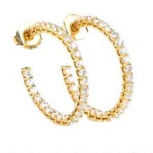 Stunning - Kenneth Jay Lane Ladies Inside Out CZ Hoop Earrings